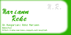 mariann reke business card